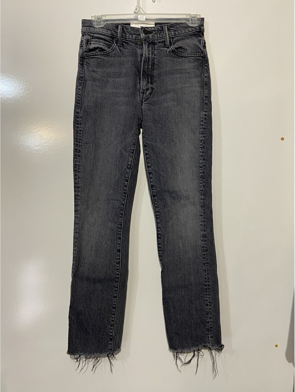 Womens MOTHER SUPERIOR Gray High Waisted Rascal Ankle Step Fray Jeans Sz 25